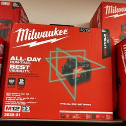 Milwaukee M12 Green Laser Kit 360 3 Plane