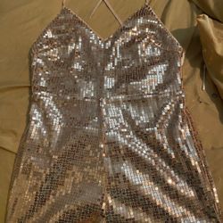 Rose Gold jumpsuit From Forever 21 