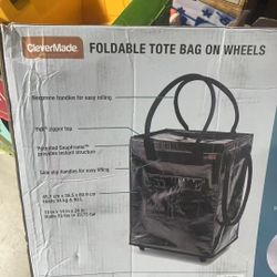 CleverMade Foldable Tote Bag on Wheels