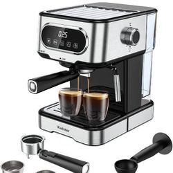 Kwister Espresso Machine 15 Bar, Espresso and Cappuccino Machine with Milk Froth