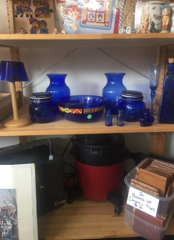 Blue glass collection