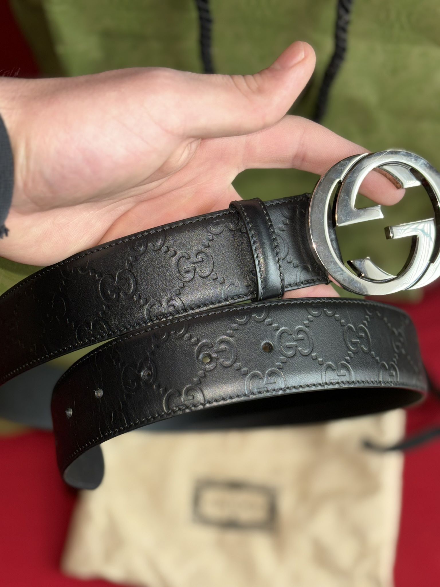 Black Gucci Signature Belt