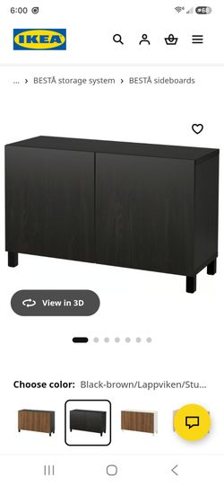 Ikea Storage cabnits combination with doors, black-brown/Lappviken/Stubbarp black-brown, 47 1/4x16 1/2x29 1/8 "