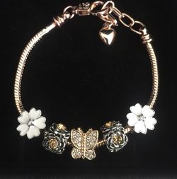 Rose gold charm bracelet