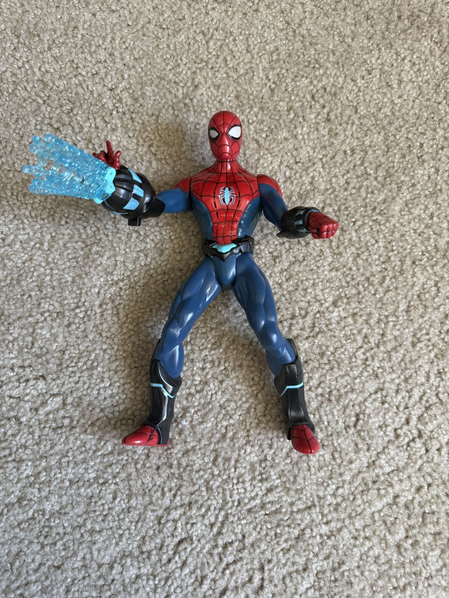 2012 Hasbro Spiderman Action Figure, Talking, Spinning Electro Web With Lights.