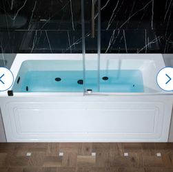 Woodbridge Salem 32 in x 60-in White Acrylic Rectangle Alcove Whirlpool Bathtub