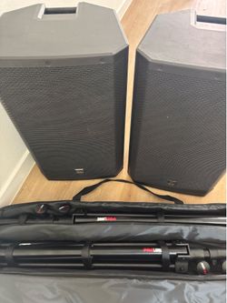 Complete EV ZLX-15P G2 PA System – Pair + Mackie ProFX12v3 + Stands + Cables