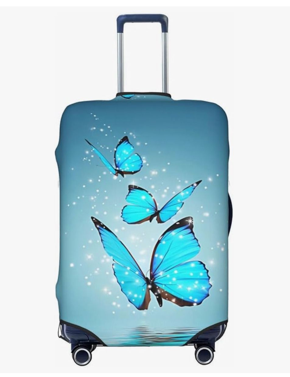 Blue butterfly suitcase cover