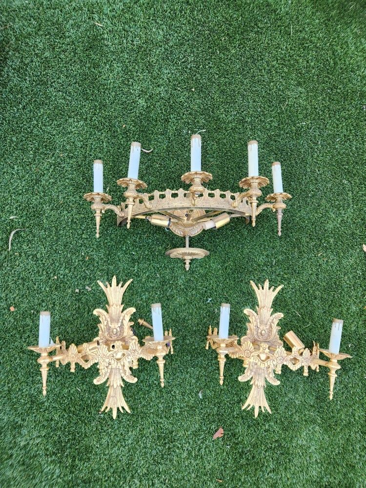 Antique 19 Century Bronce Scounce 3 Pieces 