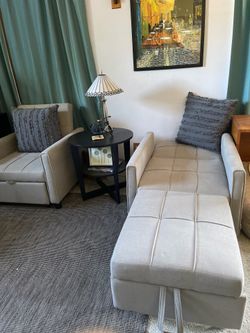 2 Gray reclining chairs