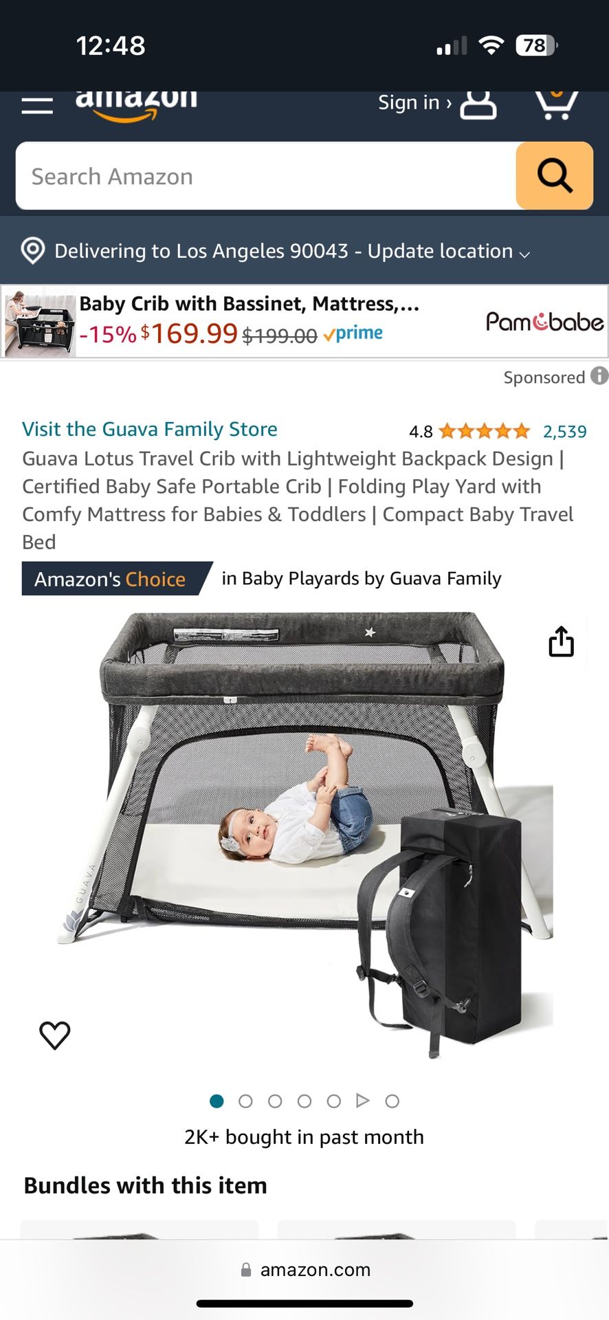 Guava Lotus Travel Crib with Lightweight Backpack Design | Certified Baby Safe Portable Crib 