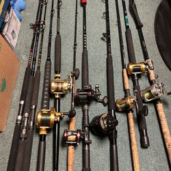 Saltwater/Catfish Rod& Reel, Roller Rod, Penn Jigmaster 500 Reel New 30 lb.  Braid. This Is For Heavy Fishing. for Sale in Phoenix, AZ - OfferUp