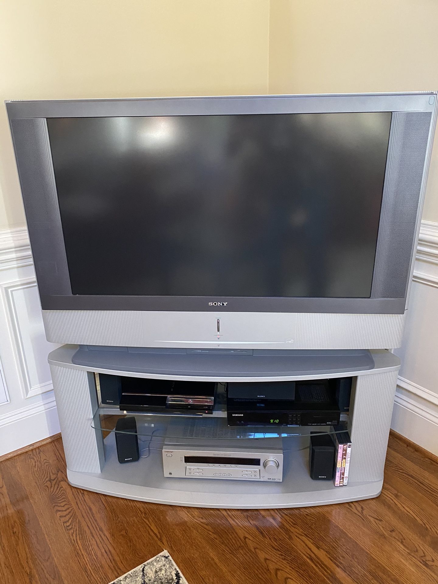 FREE 42” tv with stand, receiver, surround sound