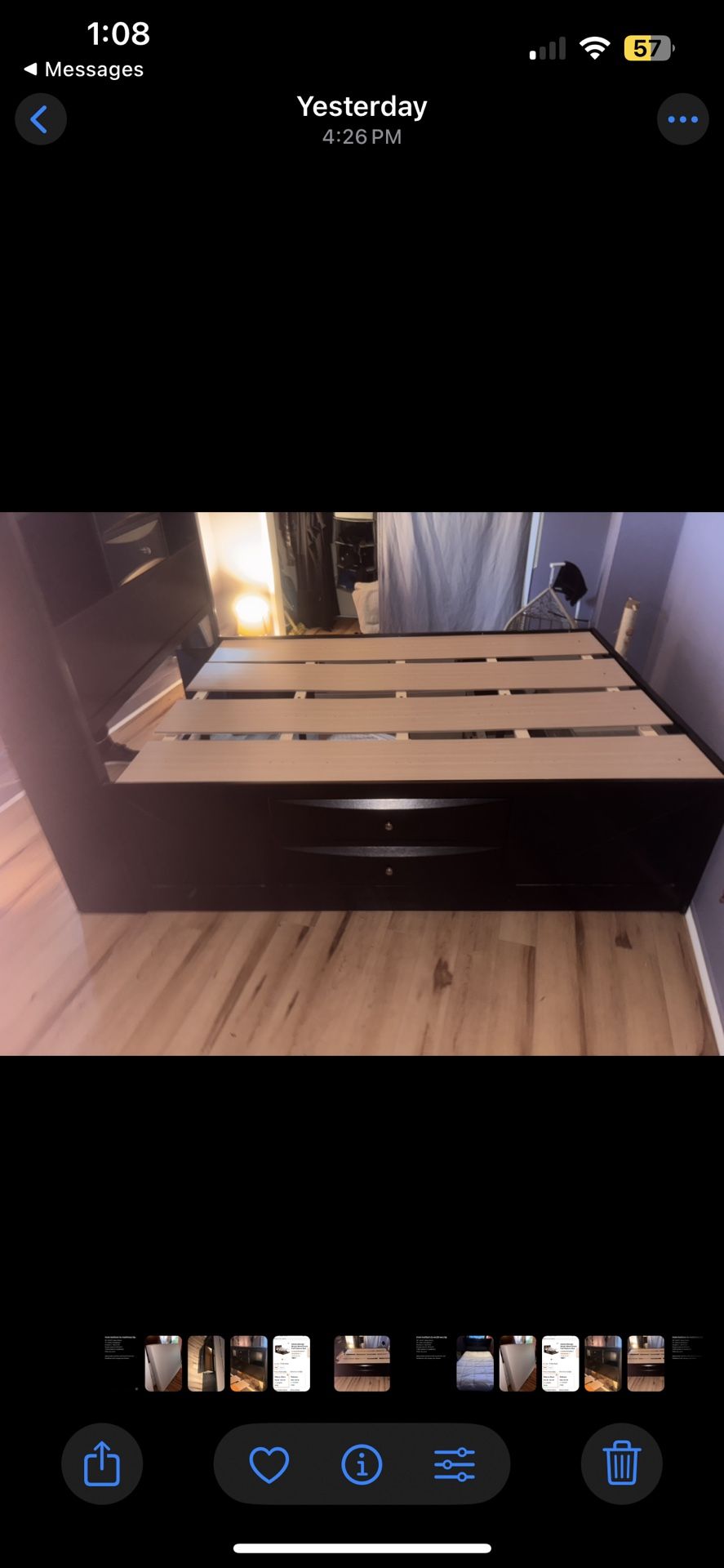 Ireland Wood Frame Platform Bed (Full-Size) w/ Built-In Storage