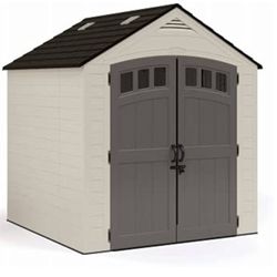 Suncast Cloverdale 7 ft. x 7 ft. Resin Horizontal Peak Storage Shed with Floor Kit