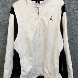 Nike Air Jordan AF1 White Black Embroidered Full Zip Jacket Vintage