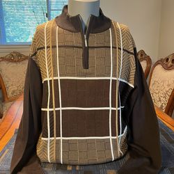 Stacy Adams Men’s XL Brown Quarter Zip Sweater
