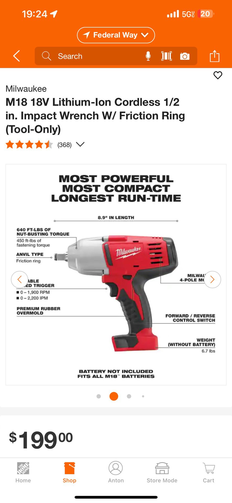 1/2 in. Impact Wrench with Friction Ring  