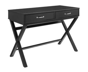 Linon Penney Two-Drawer Desk, Black, New in box