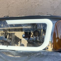 00-06 GMC Yukon Smoke LED Strip Headlights Parking Lights