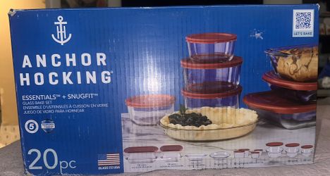 Anchor Hocking Essentials' + SnugFit™ 20-Piece Glass Bake and Store Set