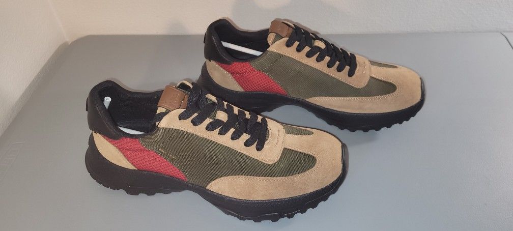 Coach C155 Paneled Runner Size 10 Khaki Olive