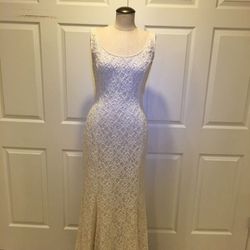 Pearl and lace mermaid pageant/prom gown