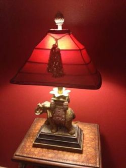 Elephant Table Lamp with Beautiful Shade