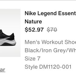 Nike Legend Essential 3 Size 7