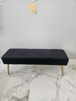 ❤️Gorgeous Modern Black Velvet Shoe Changing Bench ❤️