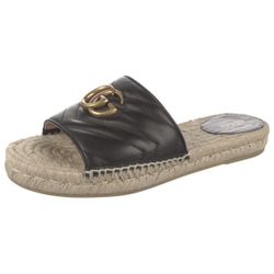 Gucci Double G Logo Leather Espadrilles
