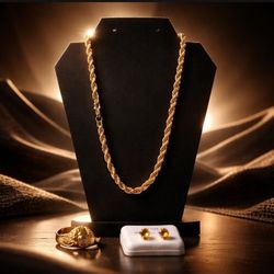 Jewelry. 10mm      Rope Chain/Earring/ Ring $45