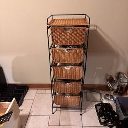 5 Drawer Wicker Storage Tower – $76