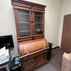 vintage secretary desk With hutch