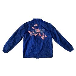 10.Deep Y2K Full Zip Lined Blue Coaches Bomber Jacket Embroidered Graphic Medium Adult