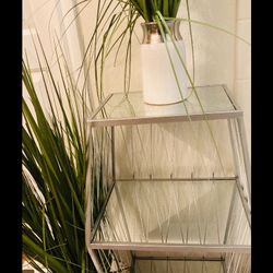 Silver Glass Shelve Table 