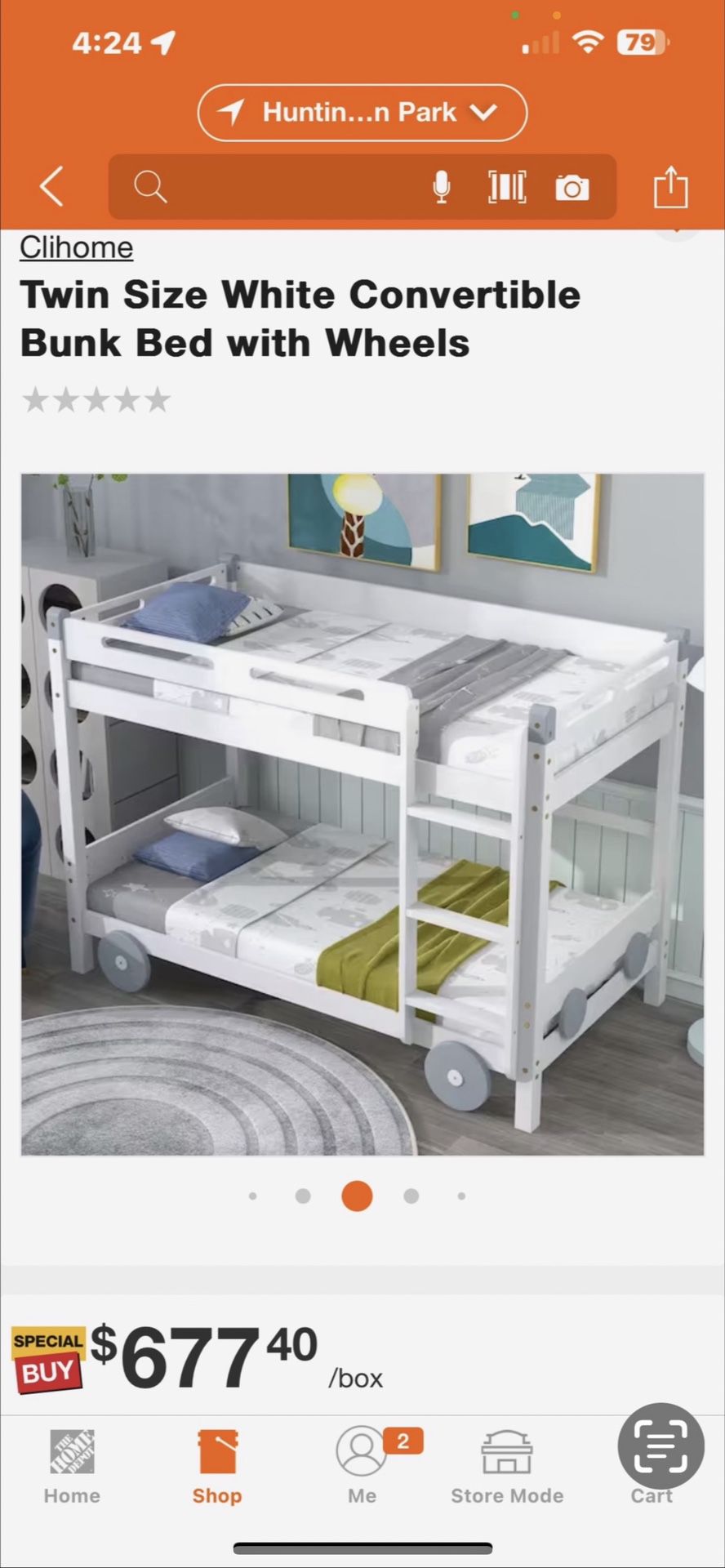 Bunk Bed Twin Wood. New Color White
