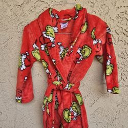 Grinch Santa Kids Robe 