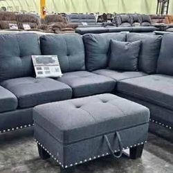 New Sectional Couch With Ottoman / Free Delivery 