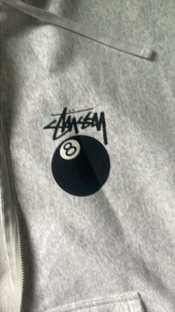 Stussy 8 Ball  Zip Hooded Sweatshirt Ash Heather