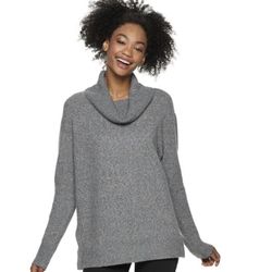 Junior So Mossy Cowlneck Pullover Fuzzy Soft Sweater Tunic XS