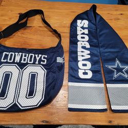 NFL Pro-FAN-ity Dallas Cowboys Crossbody Messenger Purse Jersey Bag And Scarf