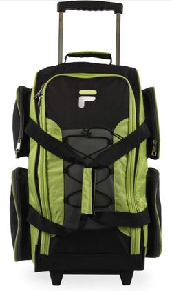 Fila 22" Lightweight Carry On Rolling Duffel Bag, Neon Lime