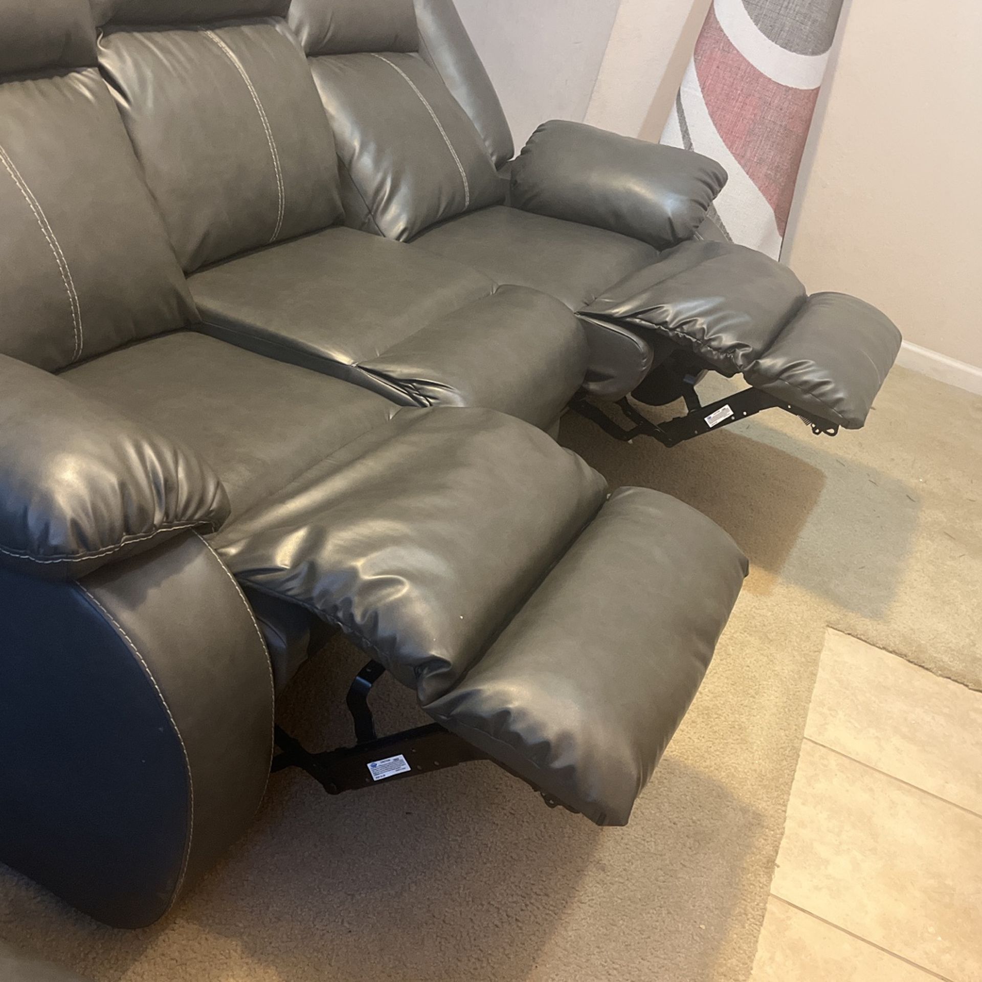 2 Piece BIG GREY Electric Reclining SOFA 🔌 👨‍👩‍👧‍👦