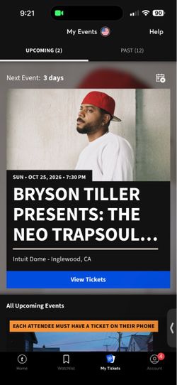 Bryson Tiller Intuit Dome 10/25