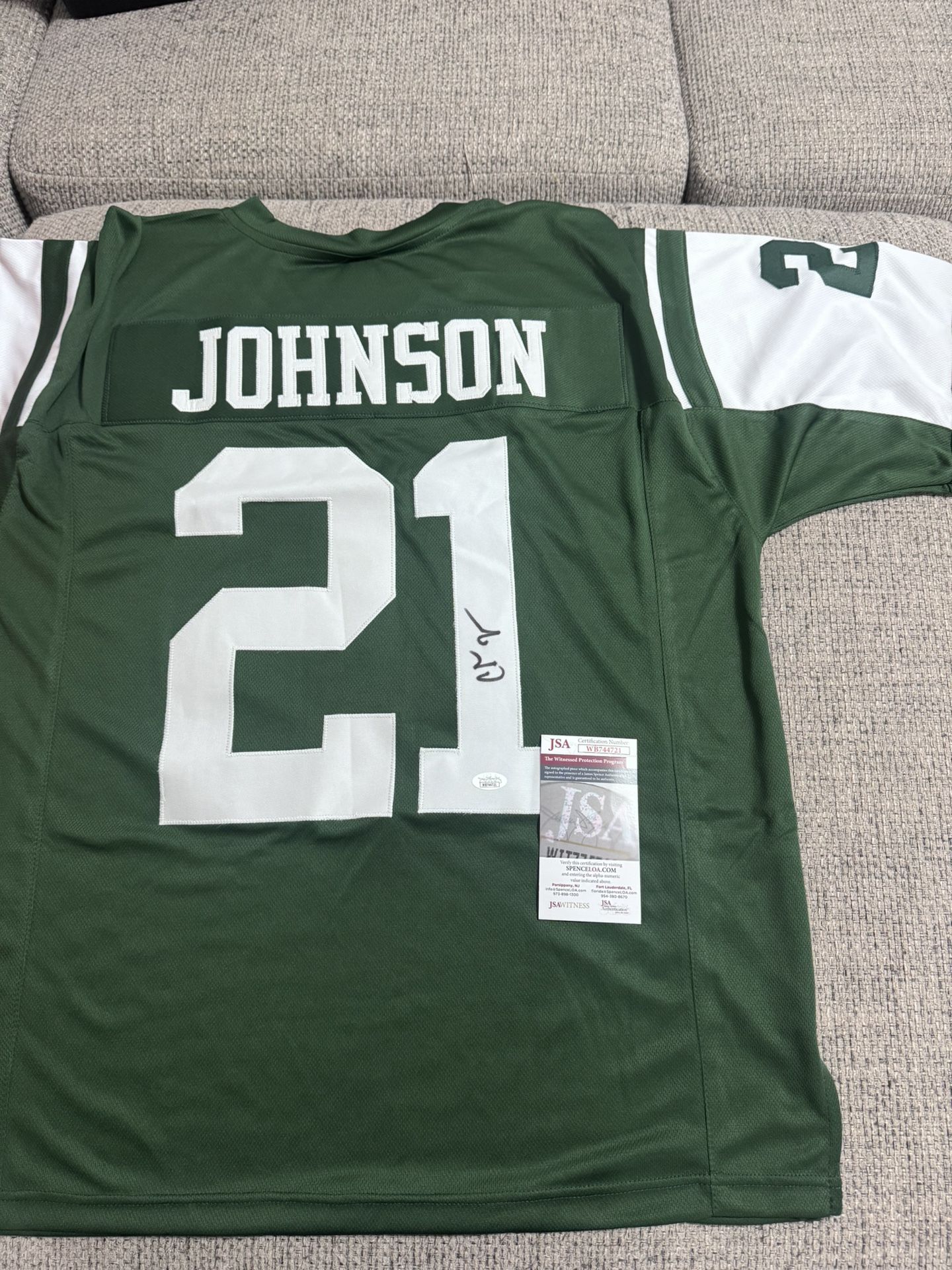 Chris Johnson Signed Autograpj Custom Jersey - JSA Coa - New York Jets
