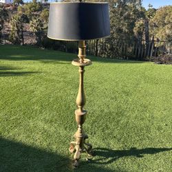 1972 Chapman Brass Floor Candlestick Lamp 