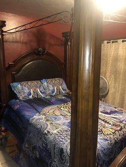Bed Frame and bed (Queen size)