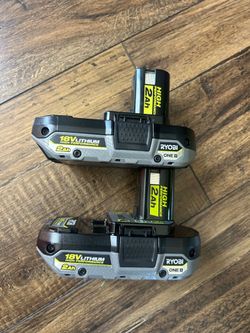 2 New Ryobi PBP003 One+ 18 Volt High Performance HP Lithium Ion Batteries 2.0Ah