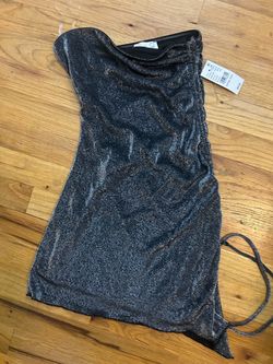 Black & silver glittery mini dress size XXS new with tags